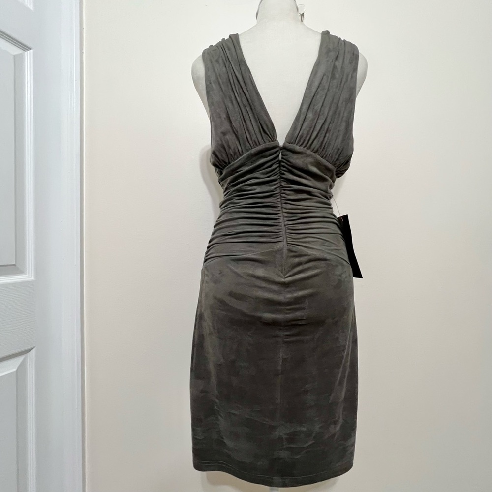 Bebe Tory Shirred Microsuede Dress - Picture 7 of 13
